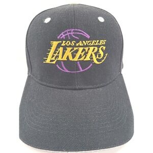 Los Angeles Lakers Hat Mens Black Embroidered One Size Fits All Basketball NBA